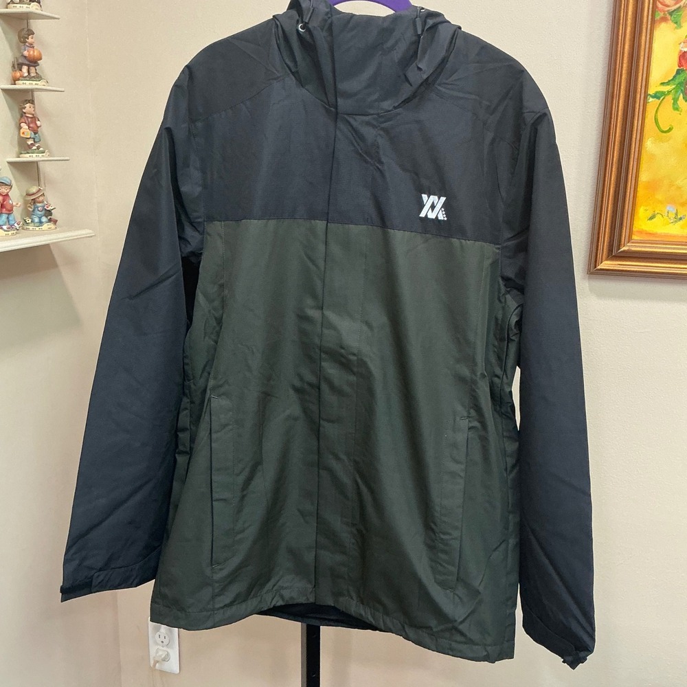 Dixxon Tech Jacket M OD Green Black Two Tone Hooded Windbreaker Mesh Lined NWT